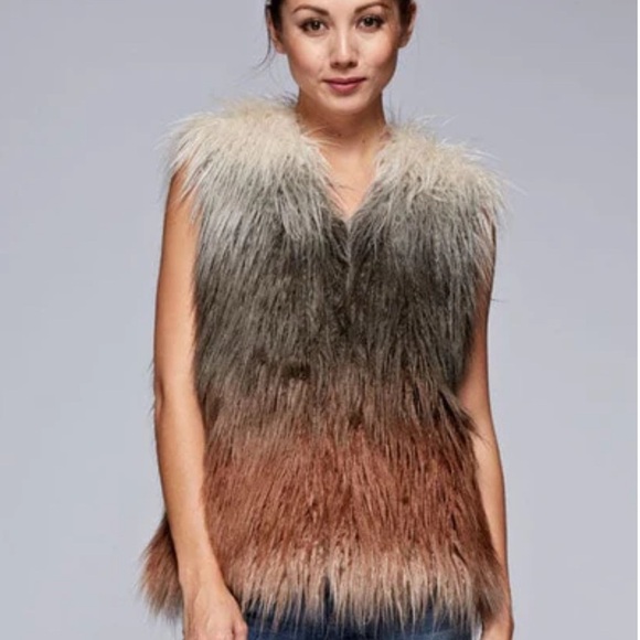 Love Stitch Multicolor Faux Fur Vest - Picture 1 of 2